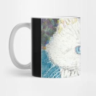 White cat  face  art Mug